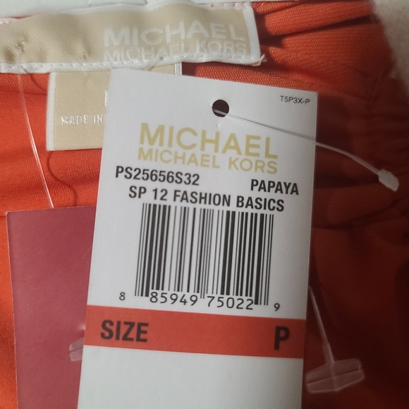 NWT Michael Kors Women's Orange Blouse, Size SP - Picture 6 of 9